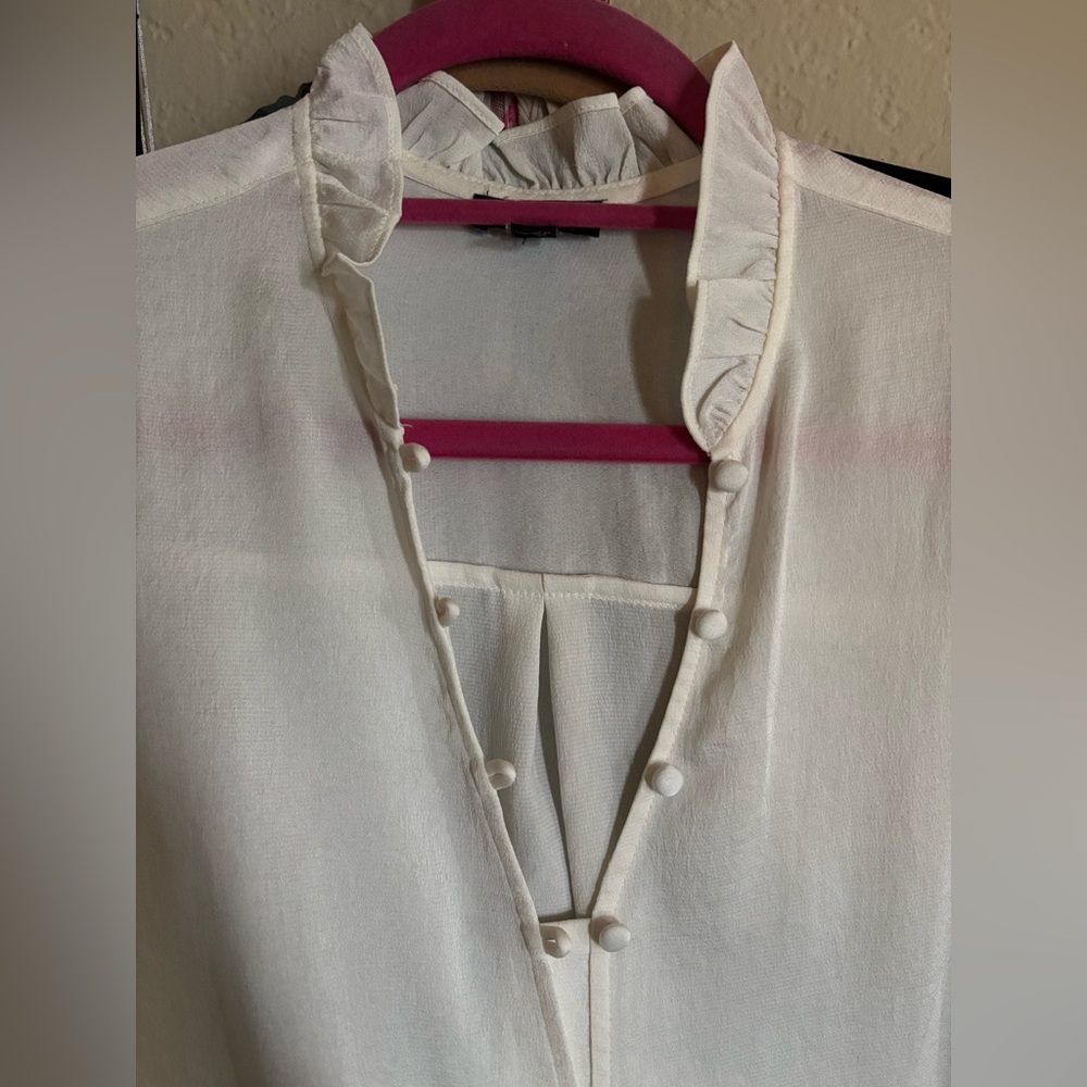 Express Ivory Button-Down Blouse - image 3